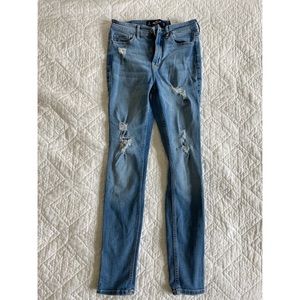 High Rise Ripped Super Skinny Jeans